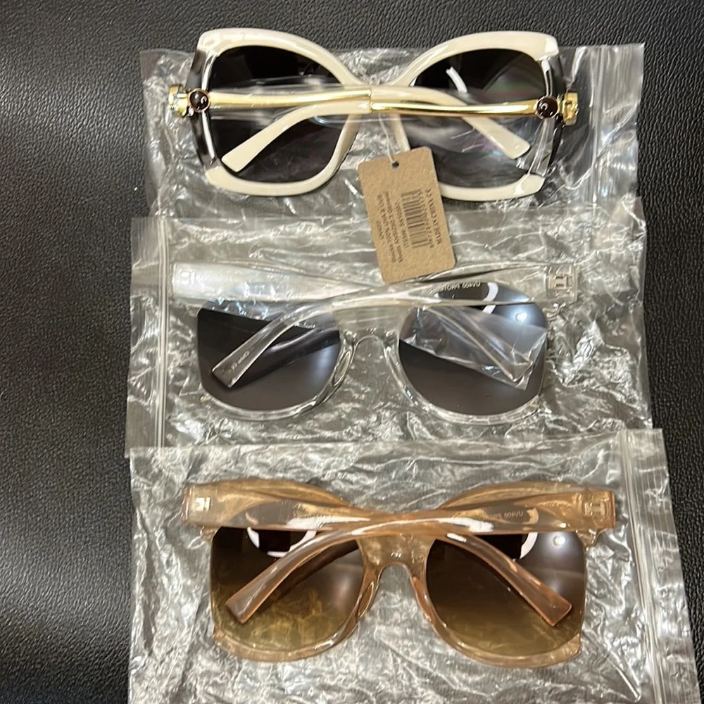 3 Women's‎ Oversize Side Cut Transparent Sunglasses